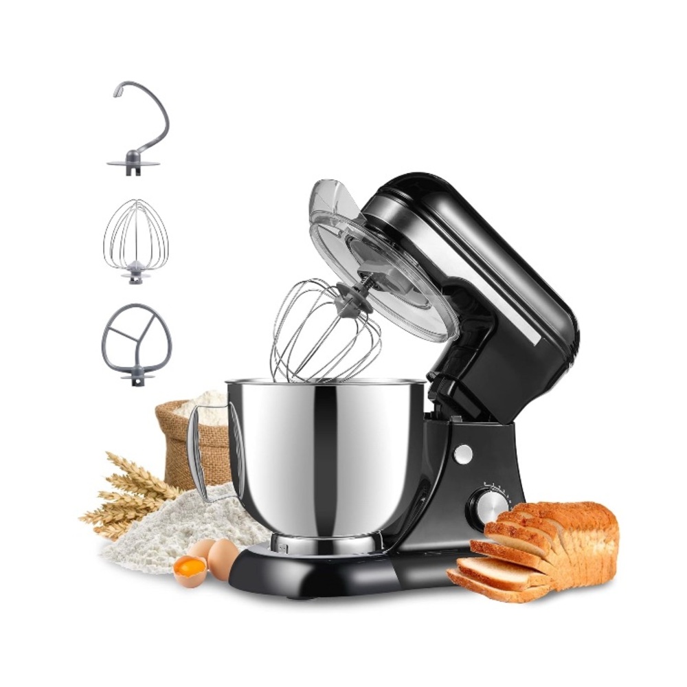 Stainless Steel Black Stand Mixer